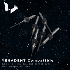 Diamond Coated Milling Burs — Yenadent D10 / D15 / D16 / D43 / D40 Milling Machine