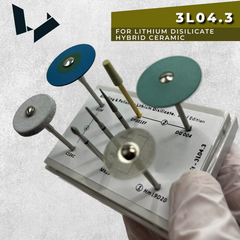 Grinding and Polishing Kit for Lithium Disilicate & Hybrid Ceramic 3L04.3