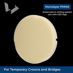 Monolayer PMMA Disc — 95mm Zirkonzahn Compatible for Temporary Restorations