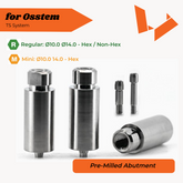 Ø1.0 Ø14 PreMilled Abutment / Custom CAD CAM Blank fits fitting with Osstem