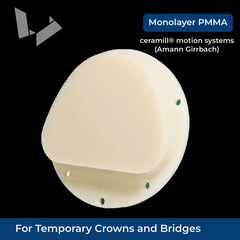 Monolayer PMMA Disc — 71mm Amann Girrbach Ceramill Compatible for Temporary Restorations