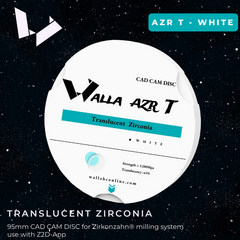 AZR T High Translucen Zirconia Disc - 95mm for Zirkonzahn Milling Machine