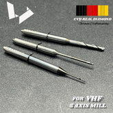 Z060-R2D-40 Z100-R2D-40 Z200-R3D-40 CVD Diamond Coated Double Triple Tooth ZrO2 Radius Cutter for VHF 5 Axis Machines