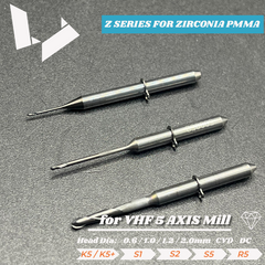 40mm Radius Cutter for ZIRCONIA (ZrO2 ) - VHF 5 Axis Milling Machine Compatible