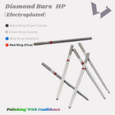 Fine Diamond Burs HP Red Ring for Smooth Finishing & Pre-Polishing of Zirconia