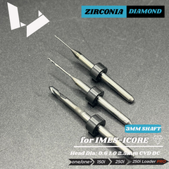 3mm Shaft Diamond Coated Zirconia Milling Burs - imes icore (CORiTEC® 150i / CORiTEC 250i）Milling Machine