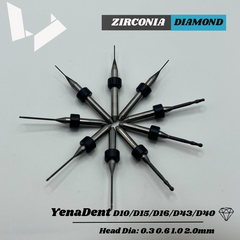 Diamond Coated Milling Burs — Yenadent D10 / D15 / D16 / D43 / D40 Milling Machine