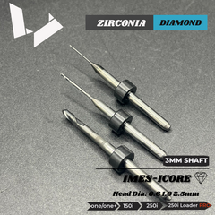 3mm Shaft Diamond Coated Zirconia Milling Burs - imes icore (CORiTEC® 150i / CORiTEC 250i）Milling Machine