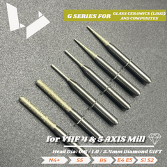 Radius Grinding Tool for Glass Ceramics (LiSi 2 ) and Composites - VHF Milling Machine Compatible
