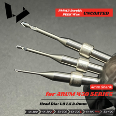 [PB-49] [PB-50] [PB-51] 4mm Shaft PMMA Milling Tool with Stop Ring - Arum 300 Series Compatible