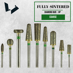 Coarse Fully Sintered Diamonds HP Bur - Green (100–120 Grit)