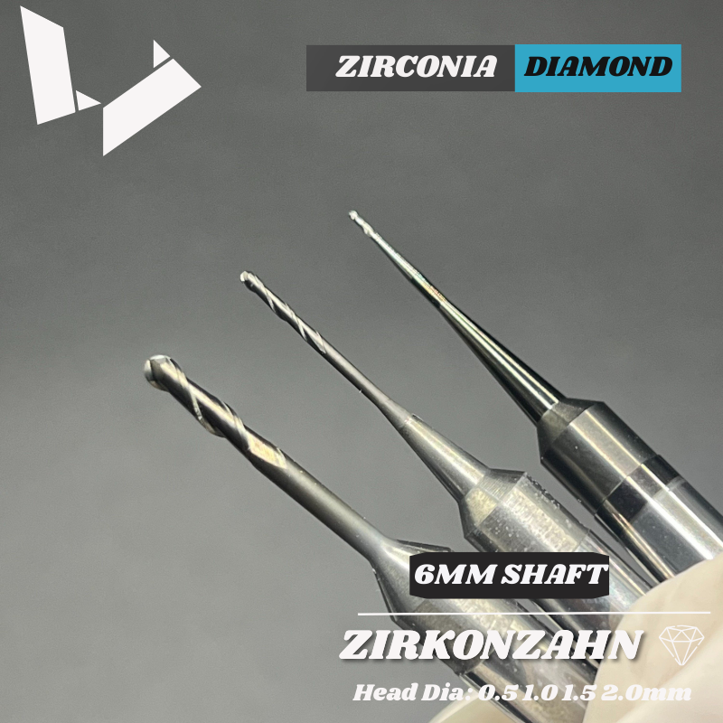 Diamond Coated Milling Burs — Zirkonzahn M1 M2 M4 M6 Milling Machine