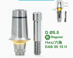Ø4.0 Ø5.5 Ø6.5 Dual Abutment [Hex] for Dentium SuperLine ll, Superline, and lmplantium