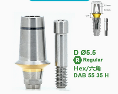 Ø4.0 Ø5.5 Ø6.5 Dual Abutment [Hex] for Dentium SuperLine ll, Superline, and lmplantium