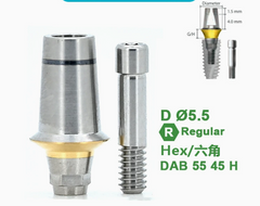 Ø4.0 Ø5.5 Ø6.5 Dual Abutment [Hex] for Dentium SuperLine ll, Superline, and lmplantium