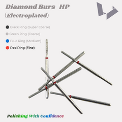 Fine Diamond Burs HP Red Ring for Smooth Finishing & Pre-Polishing of Zirconia